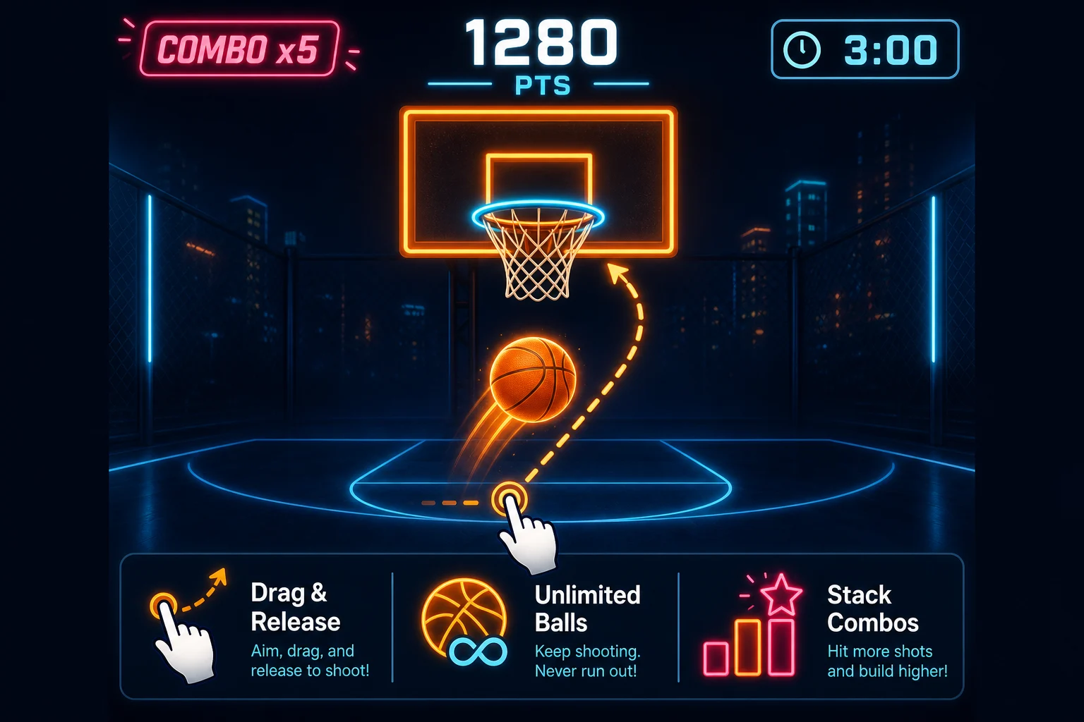 3 分鐘，你能投進幾顆？來挑戰 Hoop Shooting Game
